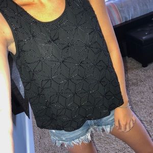 Black beaded tank